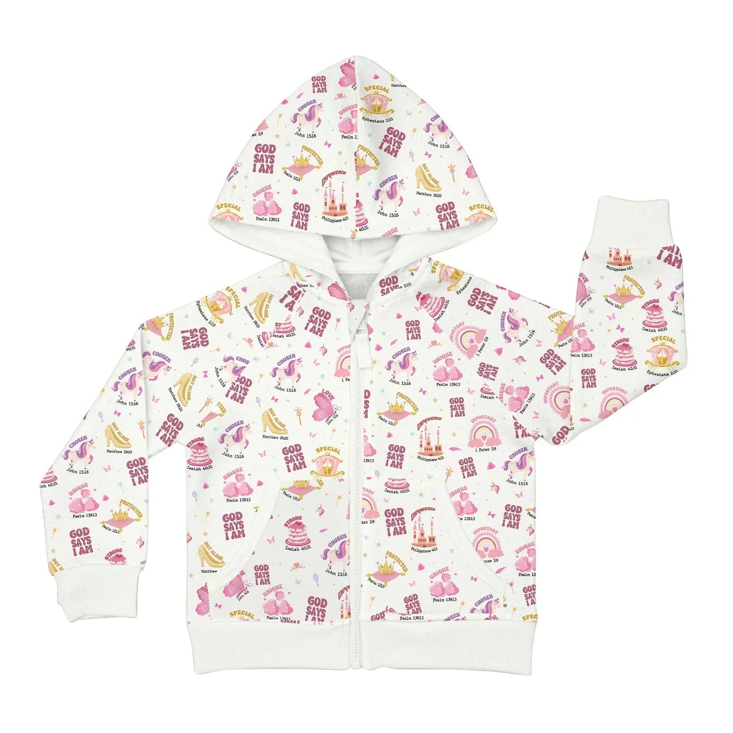 God Says I Am Girl Bamboo Zip Hoodie