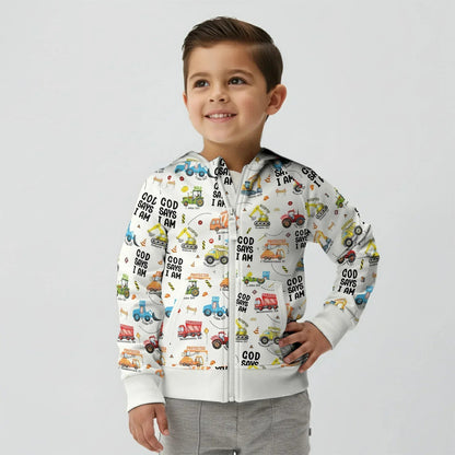 God Says I Am Boy Bamboo Zip Hoodie