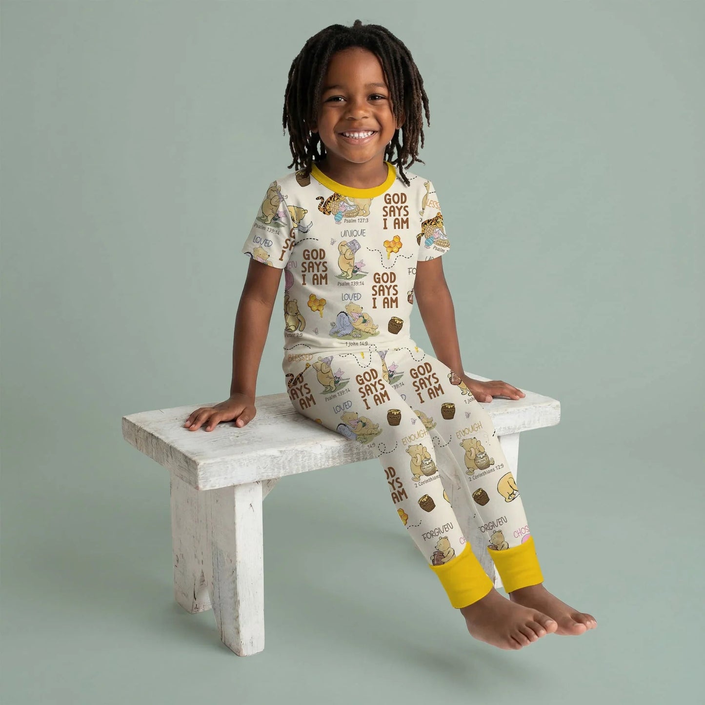 God Says I Am – Little Blessings Short Sleeve Shorts Pajama Set