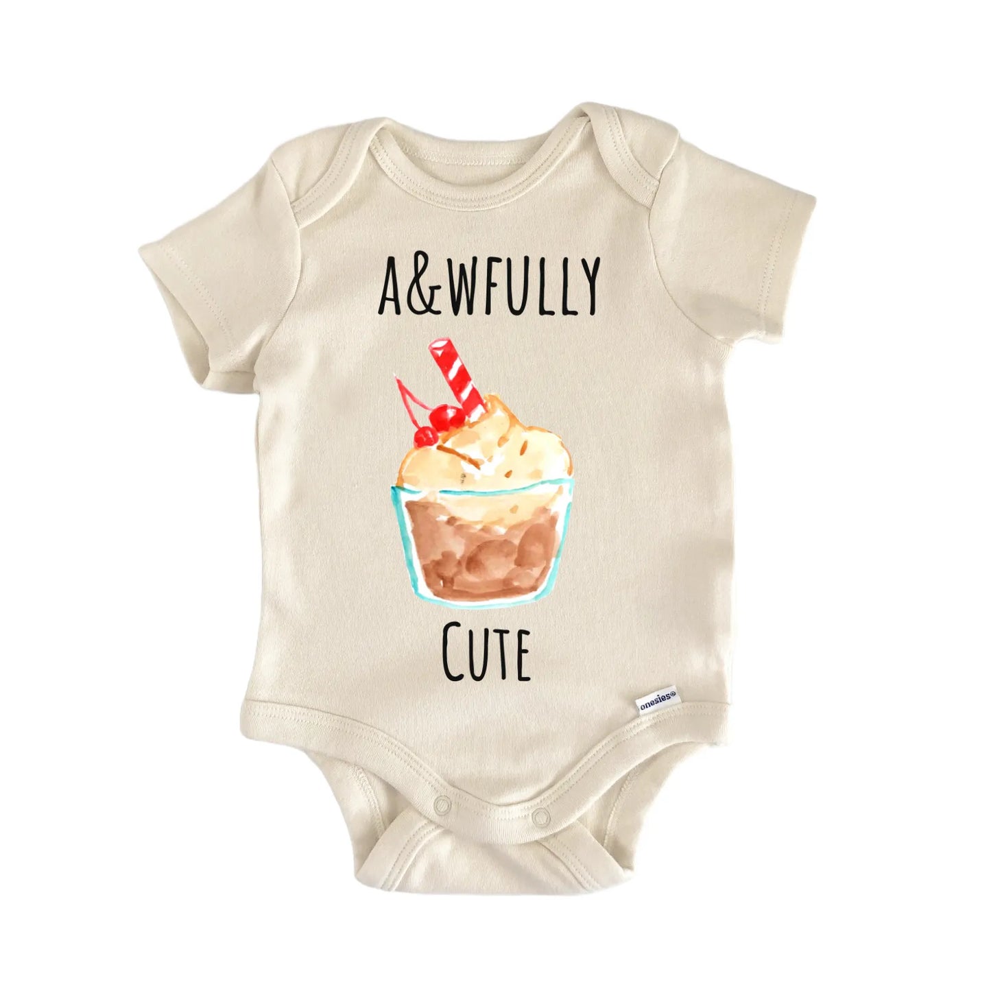 Awfully Cute Rootbeer Float Icecream Sundae Newborn Gift Baby Bodysuit