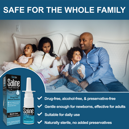 Shusher Care Saline Nasal Spray – Drug-Free, Preservative-Free Congestion Relief for Babies & Family