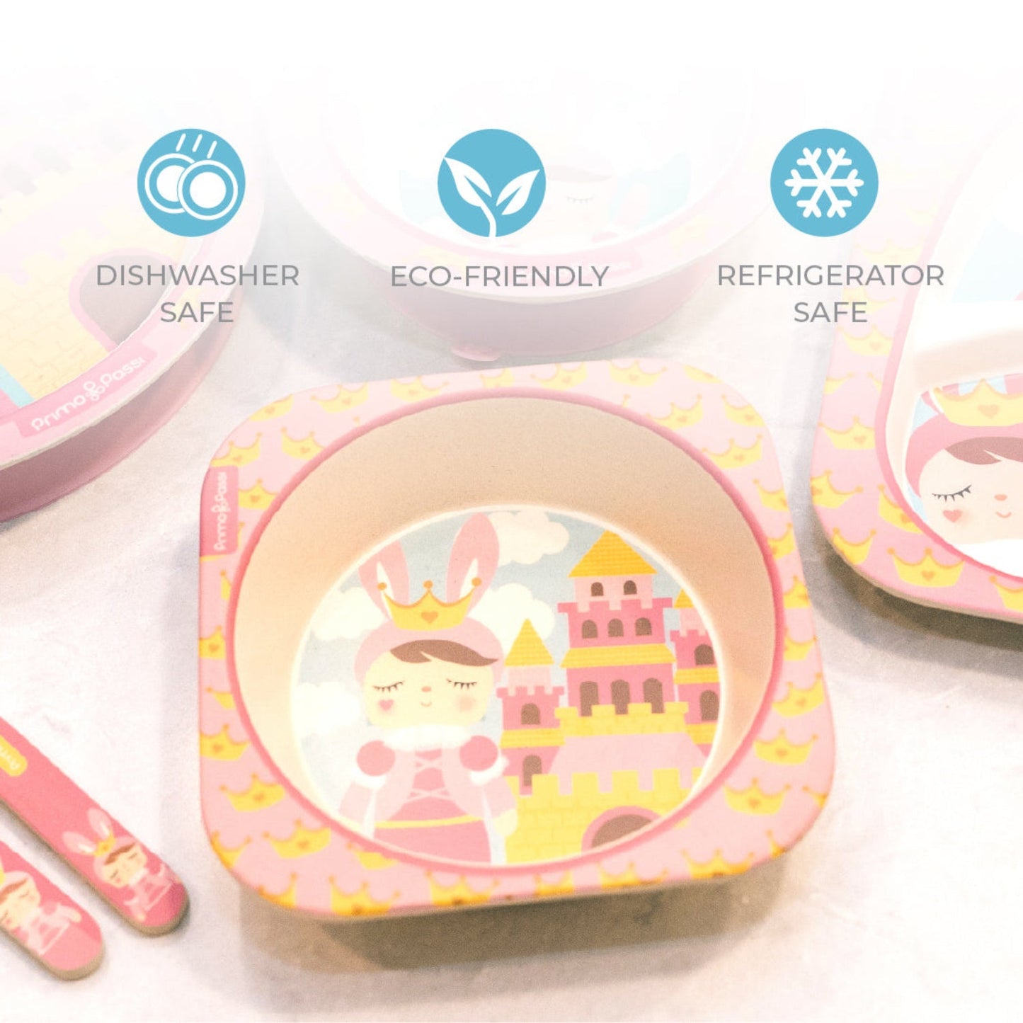 Bamboo Fiber Kids Square Bowl – Metoo Design | Primo Passi