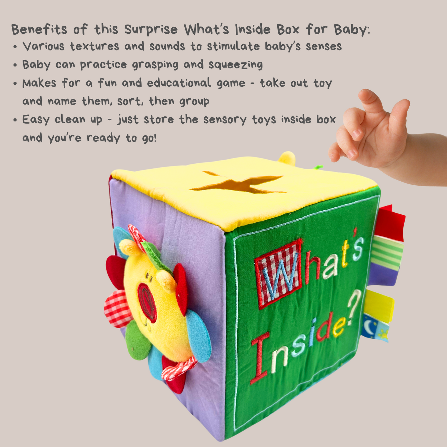 Baby Surprise Box — What's Inside? with Colorful Sensory Baby Toys