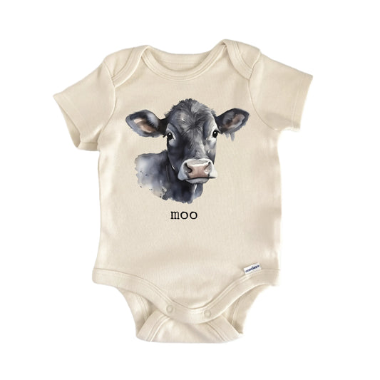 Black Cow Moo Farm Animal Newborn Baby Onesie® Onesie®