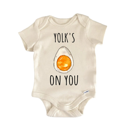 Boiled Egg Yolk Breakfast Brunch Newborn Gift Baby Bodysuit