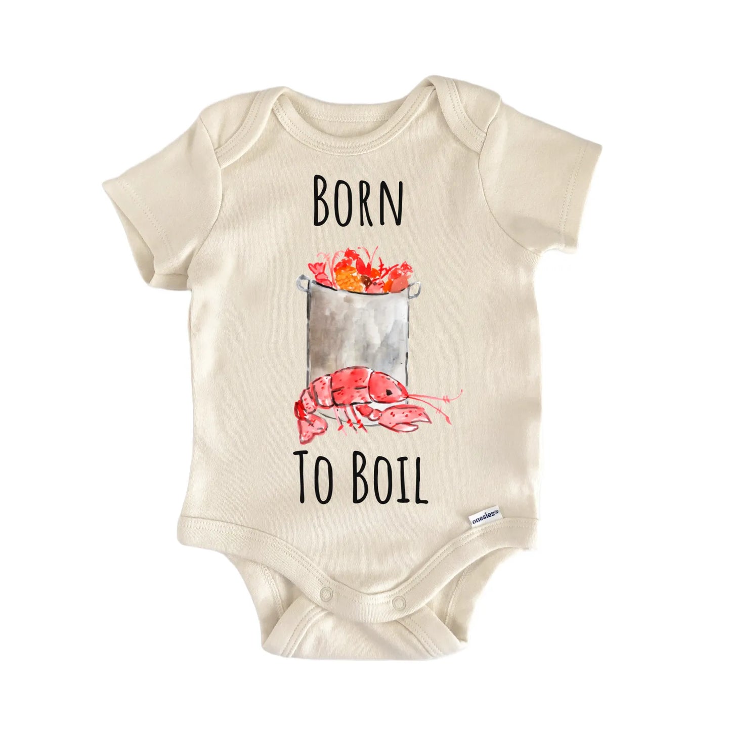 Born TO Boil Cajun Crawfish Baby Gift Baby Bodysuit