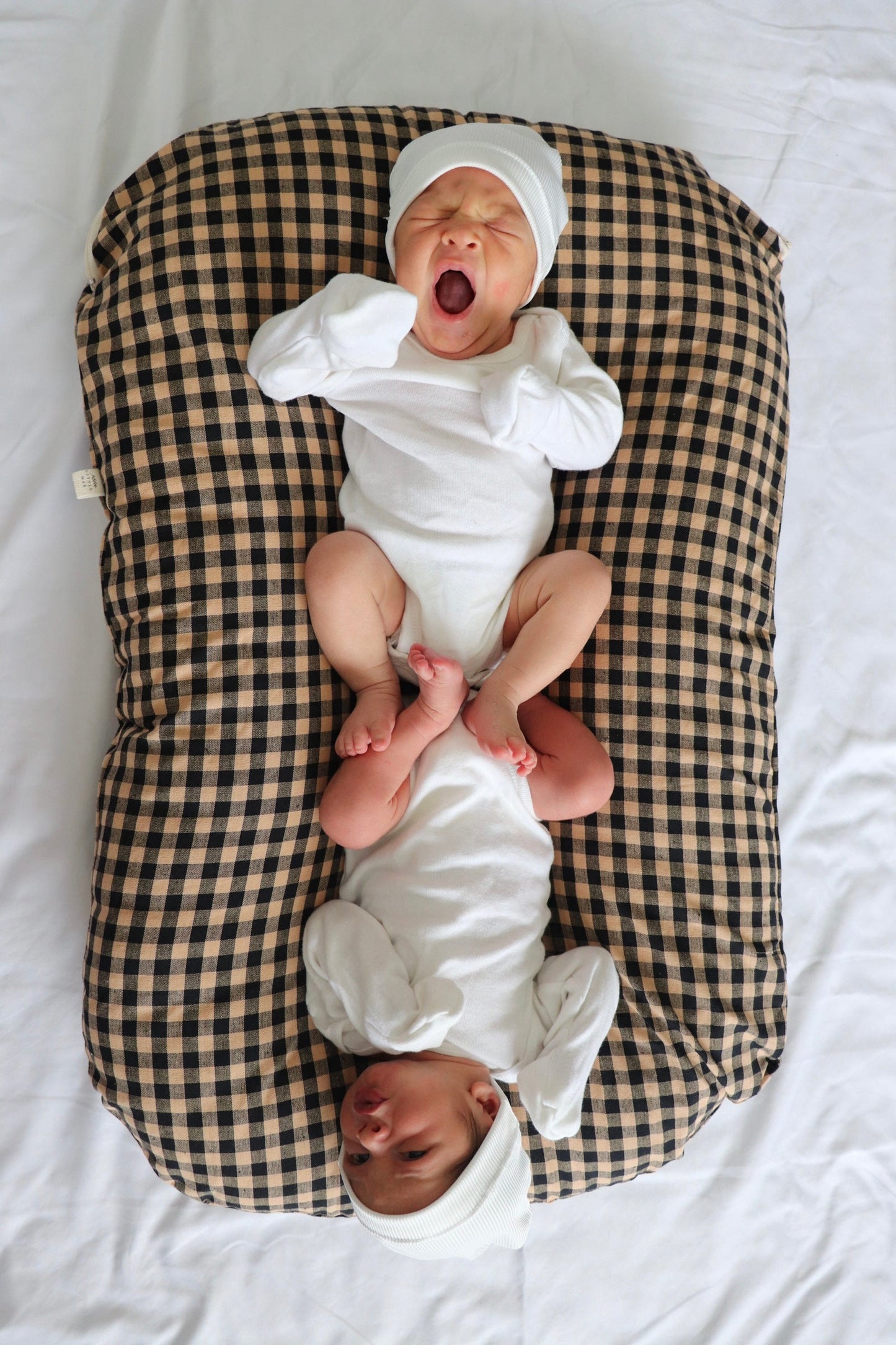 Brown Black Gingham Baby Lounger Cover