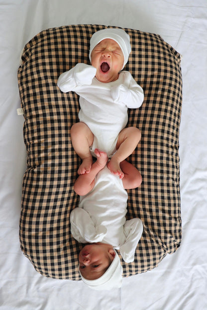 Brown Black Gingham Baby Lounger Cover