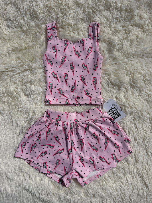 Pink Power Yoga Short Set