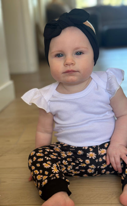 Knot bow headband - black, silver, white