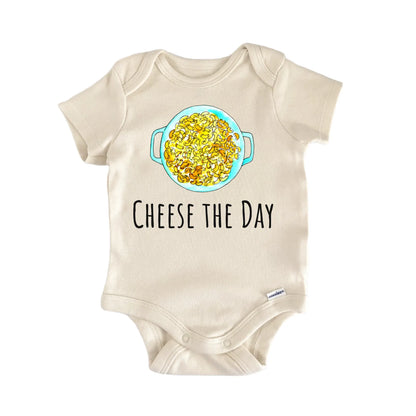 CHeese The Day Macaroni And Cheese Mac Baby Gift Baby Bodysuit