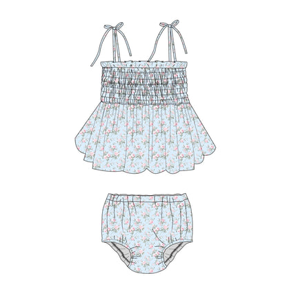 Eloise - Smocked Diaper Dress Set