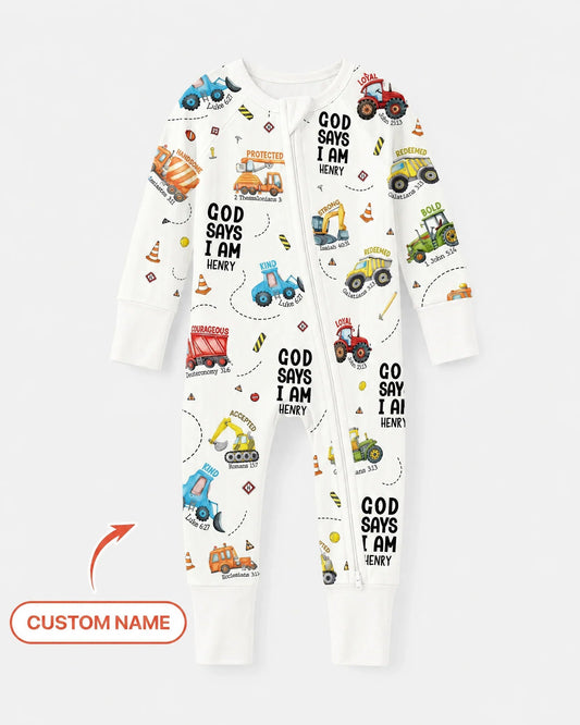 Custom Name God Says I Am Boy Bamboo Convertible Zippy