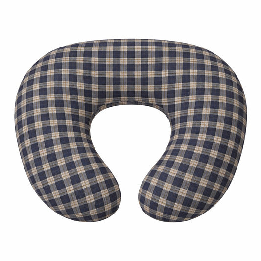 Blue Plaid Ruffle Nursing Pillow Cover