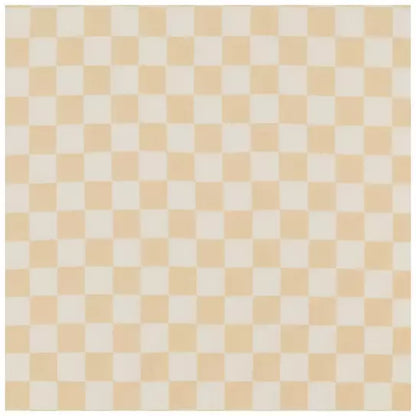 Beige White Checkered Changing Pad Cover