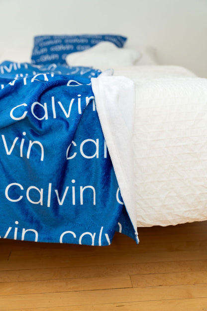Blue Tones Personalized Minky Blanket