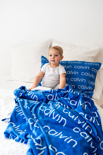 Blue Tones Personalized Minky Blanket