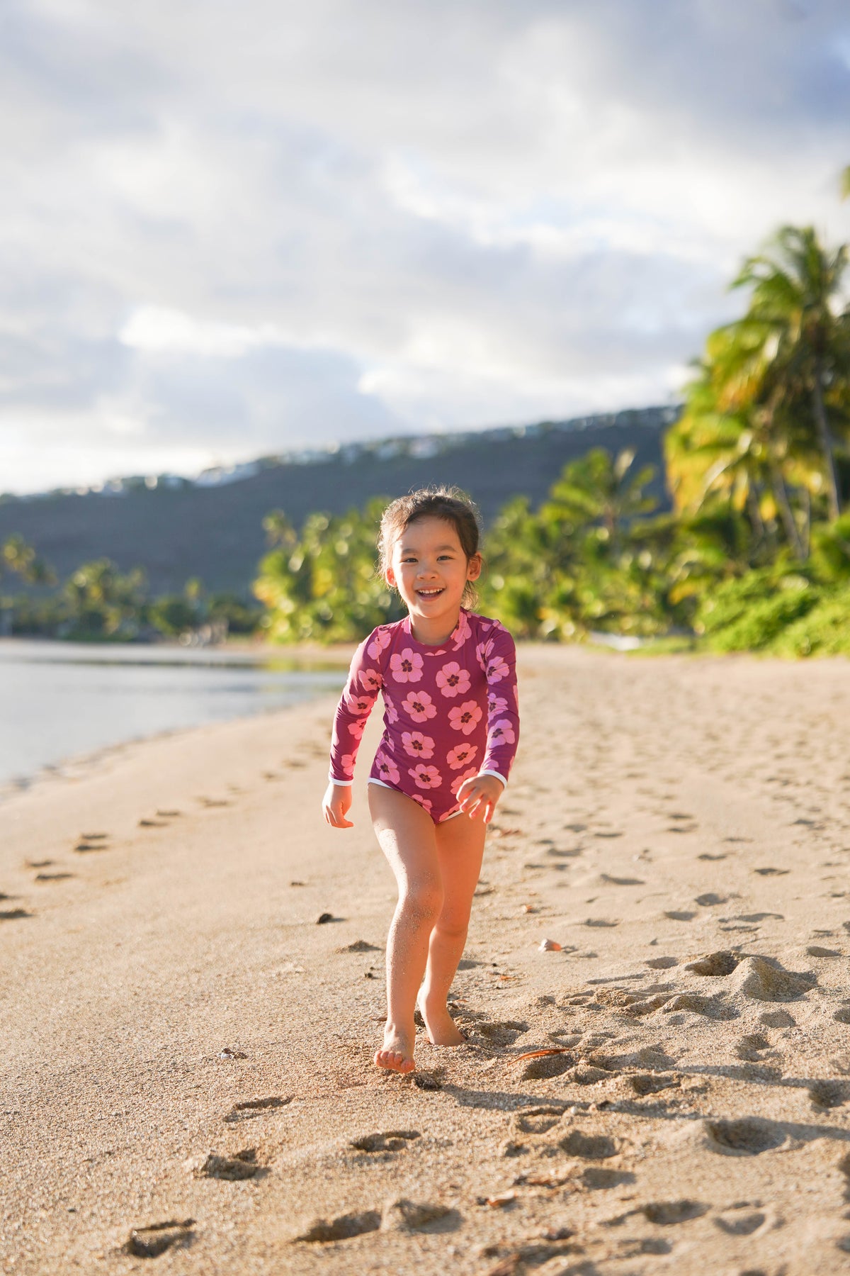 Girls Rashguard One Piece Swimsuit