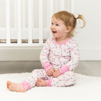 Lavender Unicorns Bamboo 2-Piece Long Sleeve Set