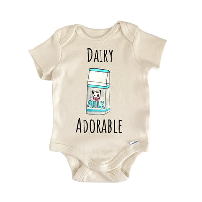 Dairy Adorable Cow Milk Farm Infant Gift Baby Bodysuit