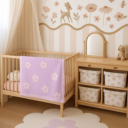 Daisy Jacquard Knit Baby Blanket