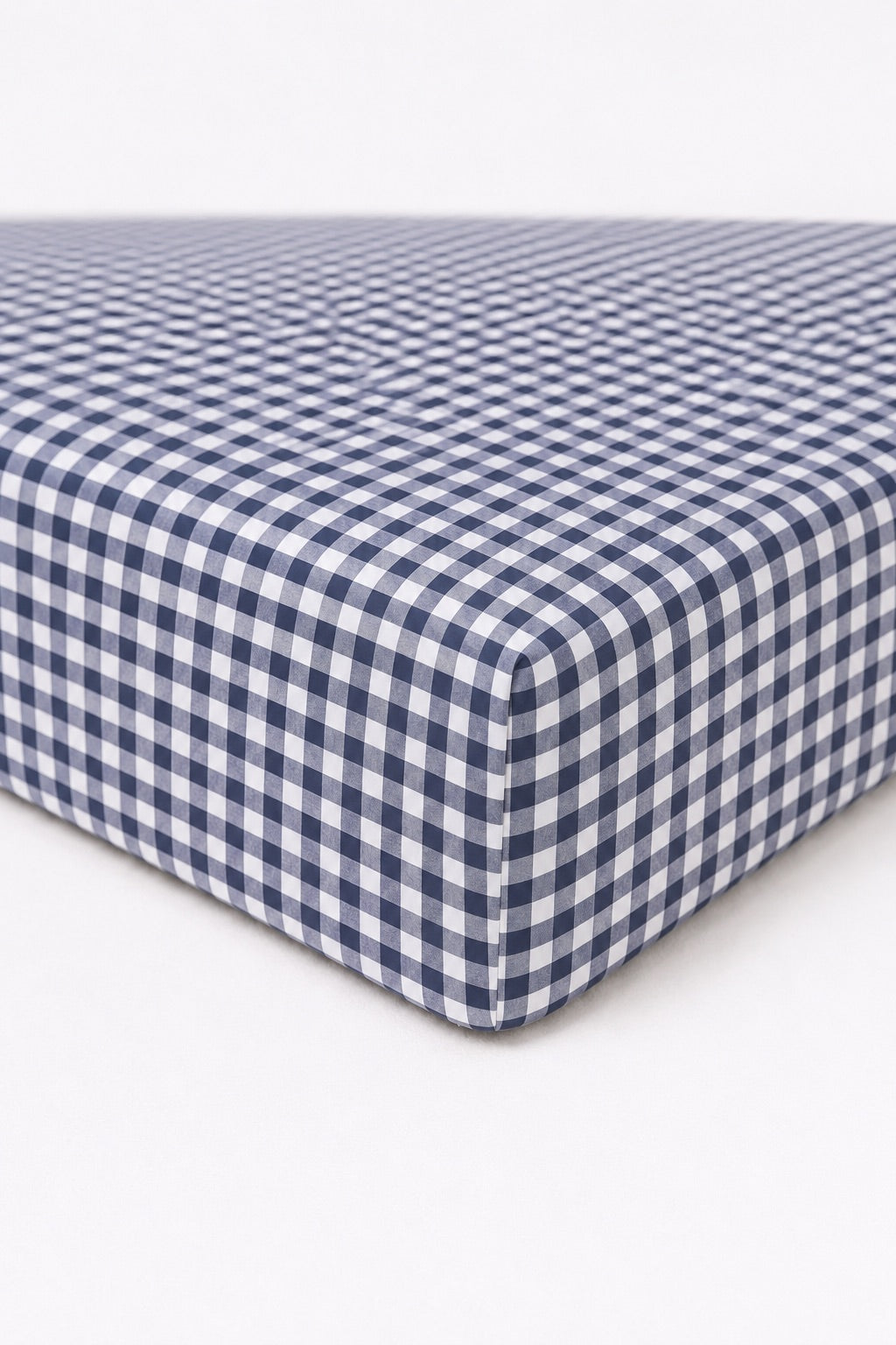 Navy White Gingham Crib Sheet