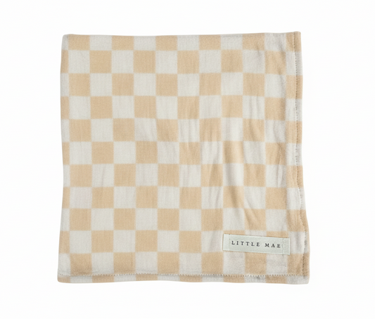 Beige & White Checkered Stretch Swaddle