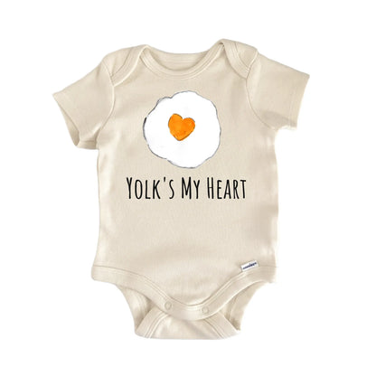 Egg Yolk Breakfast Heart Love Brunch Baby Gift Baby Bodysuit