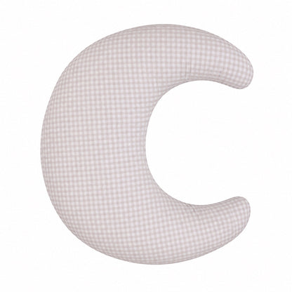 Beige Gingham Ruffle Nursing Pillow Cover