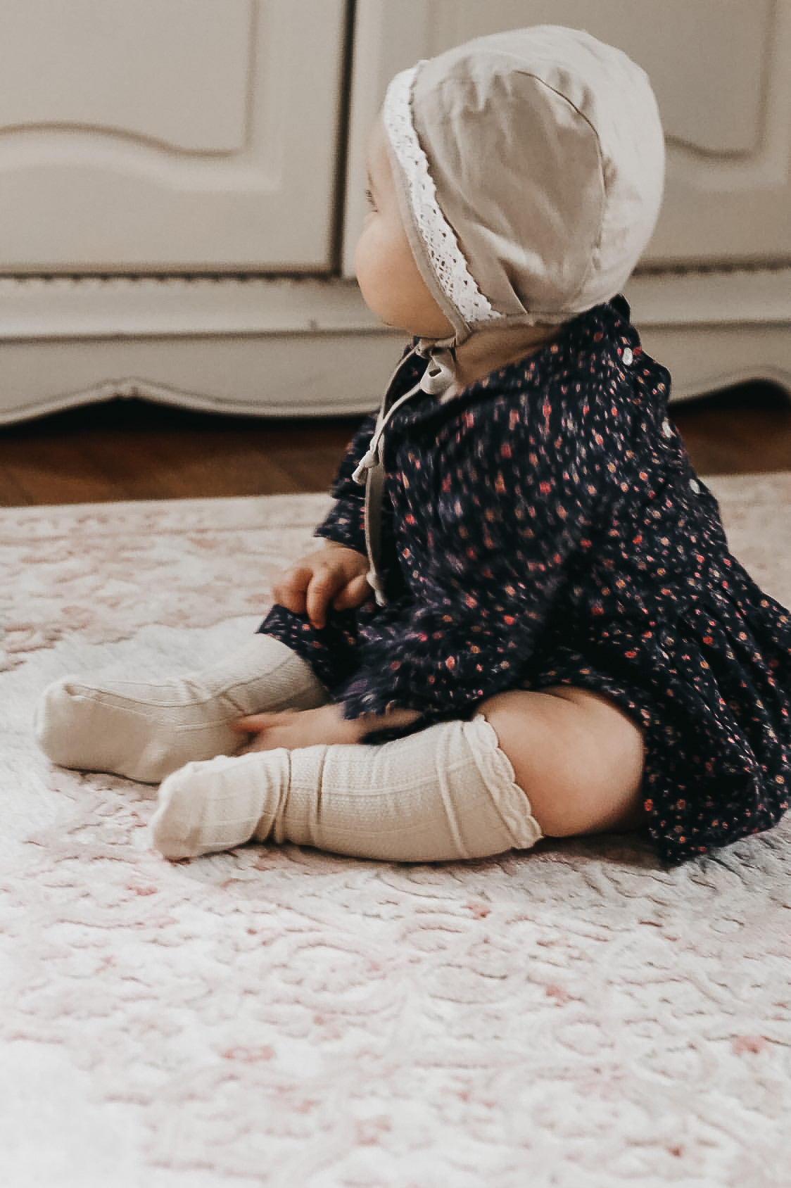 Ruffle Cotton Knee High Socks