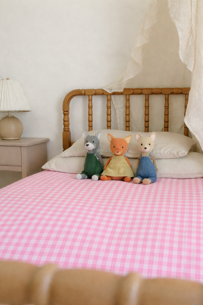 Pink Gingham Crib Quilted Blanket