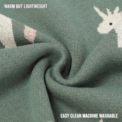 Whimsy Collection - Luxury 100% Cotton Knit Swaddle Baby Blanket