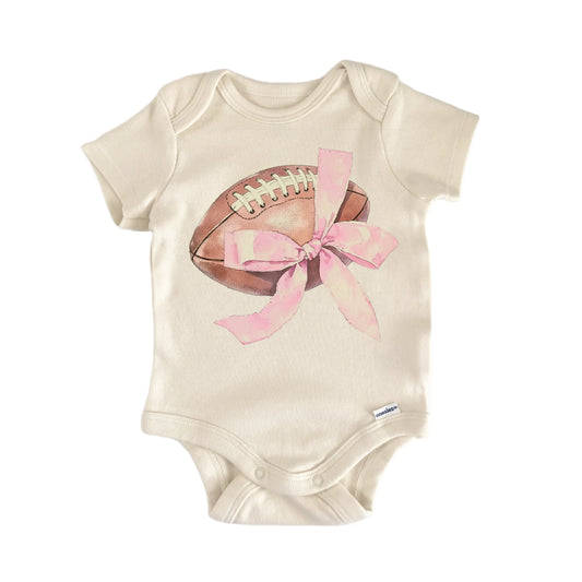 Football Pink Bow Newborn Baby Onesie® Onesie®