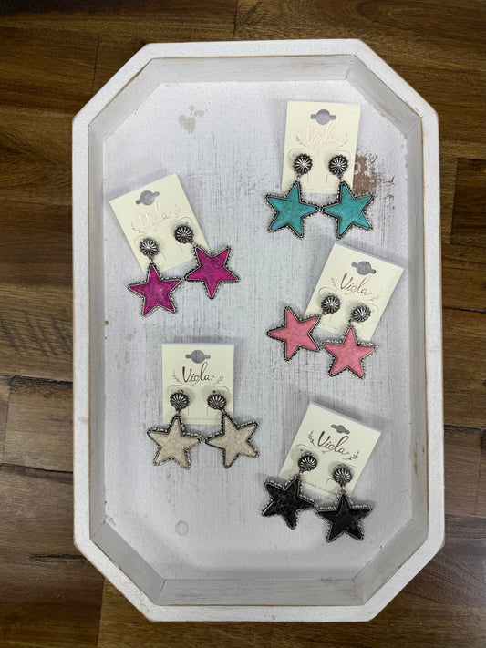 Western Star Earrings (5 colors) (FINAL SALE)