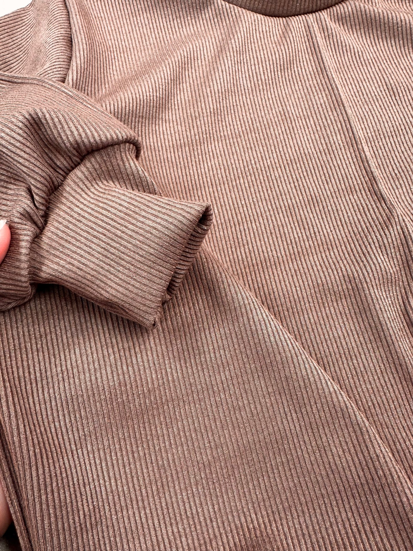 Coffee Ribbed Oversized Sweater