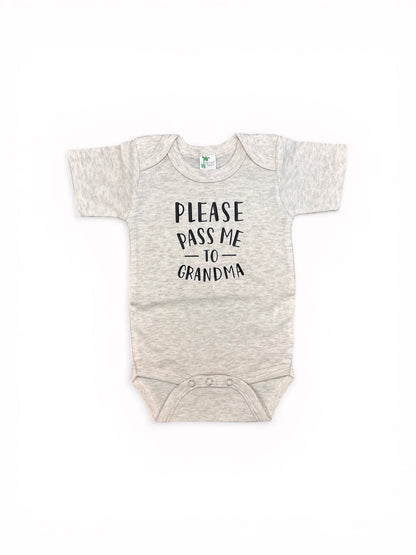 Please Pass me to Grandma • oatmeal baby bodysuit