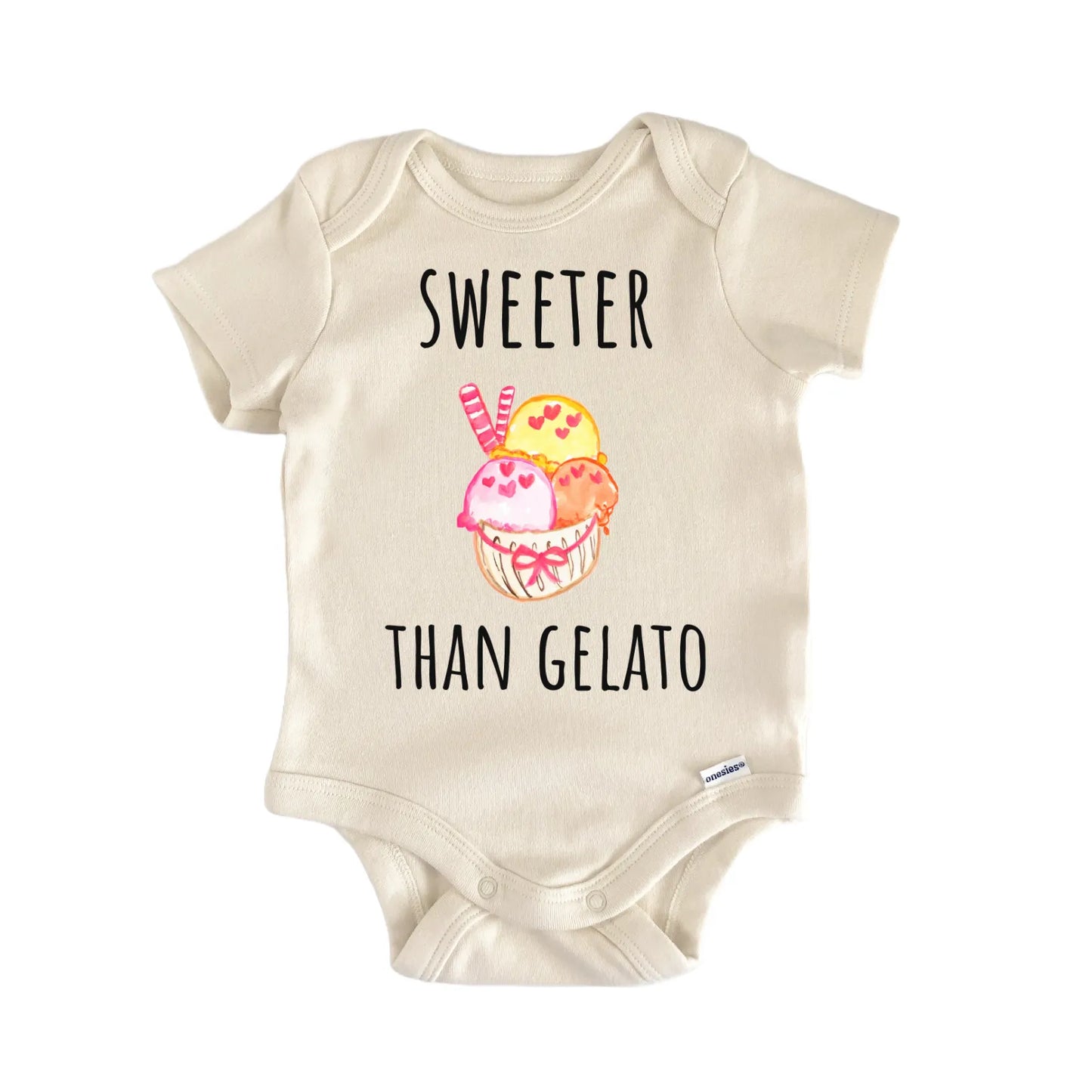 Gelato Italian Icecream Dessert Foodie Baby Gift Baby Bodysuit