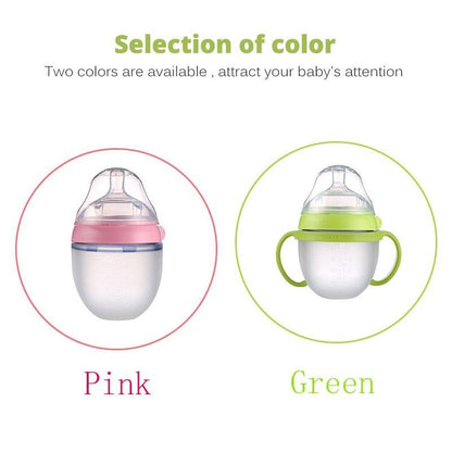 Baby Bottle For Milk and Breastmilk Wide Neck Soft Silicone Feeding Container Baby Water Bottle kids Nursing Bottles