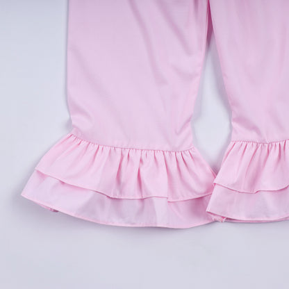 Sweet island character hand smocked ruffle pants set