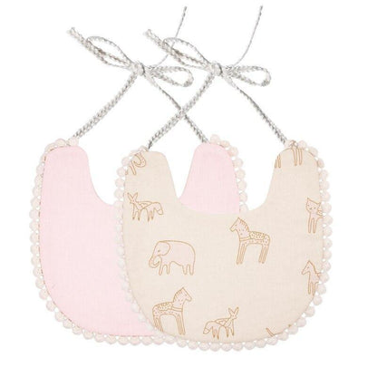 Double-deck Infant Baby Girl Boy Bib Kid Toddler Dinner Feeding Tassel Cotton Linen Burp Cloths