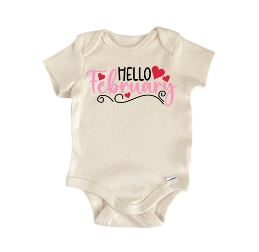 Hello February Newborn Baby Onesie® Onesie®