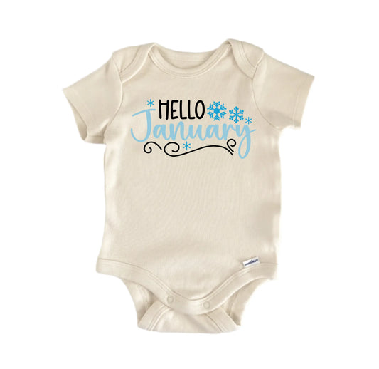 Hello January Newborn Baby Onesie® Onesie®