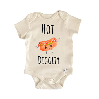 Hot Diggity Hot Dog Bbq Baby Gift Baby Bodysuit