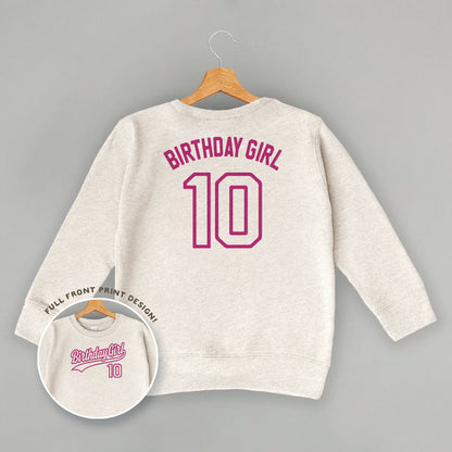 Birthday Girl Varsity #10 (Kids Back Print)