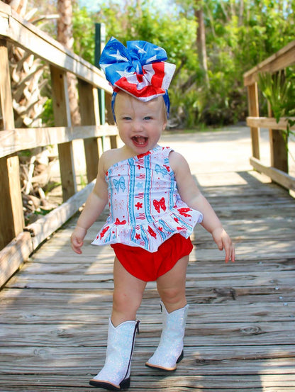 USA Bow Babe One Shoulder Top (FINAL SALE)