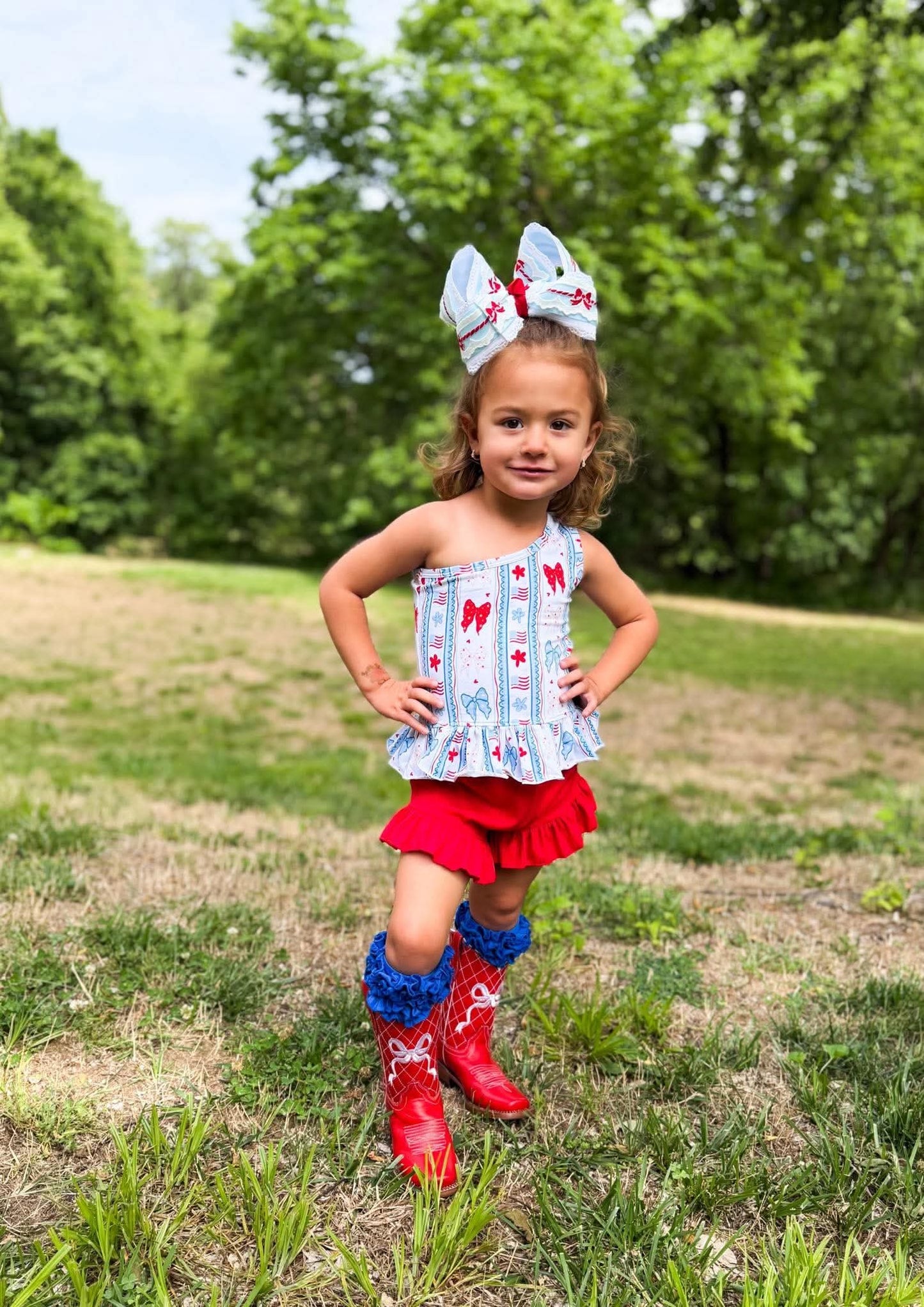 USA Bow Babe One Shoulder Top (FINAL SALE)