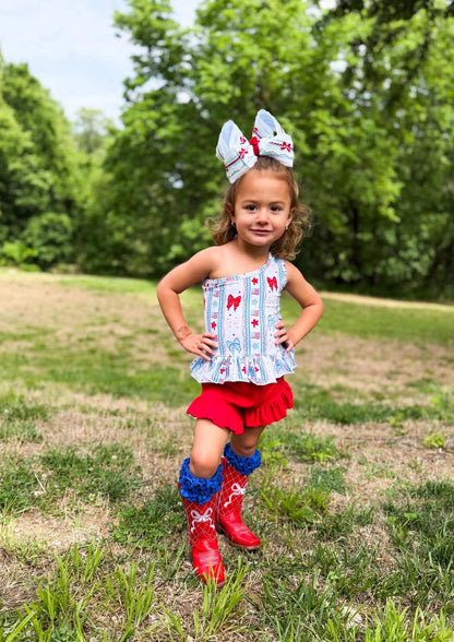 USA Bow Babe One Shoulder Top (FINAL SALE)