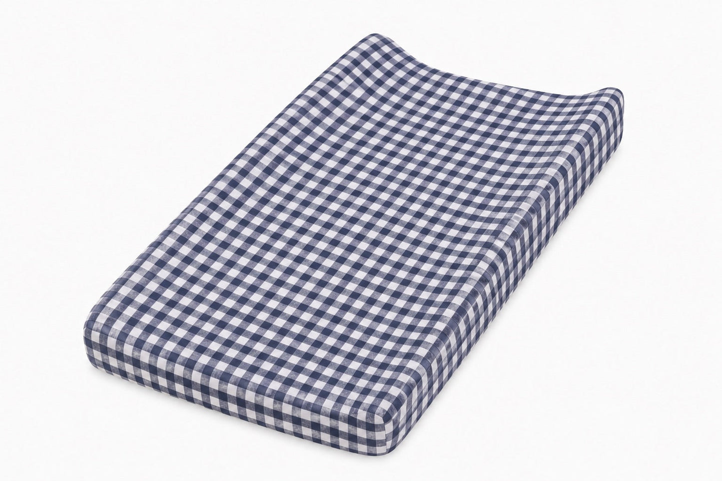 Navy Gingaham Changing Pad Cover