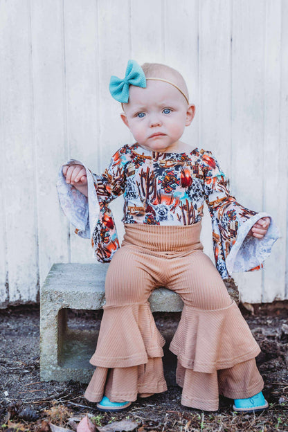 The World Needs More Cowboys Bell Sleeve Leo/Top