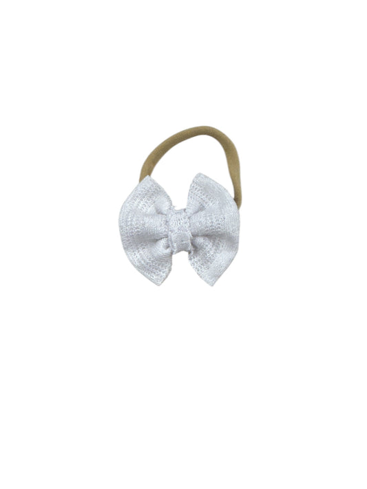 White Knit Nylon Bow
